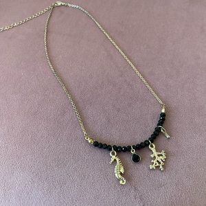 ALDO GOLD & BLACK OCEAN THEMED NECKLACE